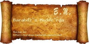 Barabás Medárda névjegykártya